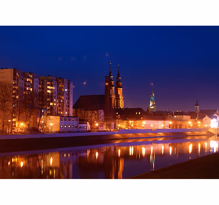 Blue roller blind opole after sunset - TenStickers