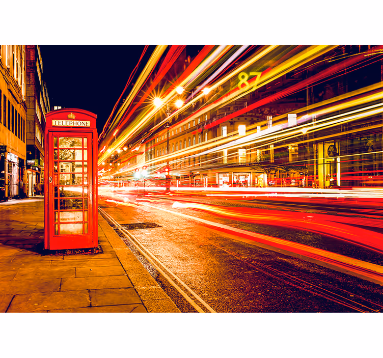 Red roller blind iconic london night - TenStickers