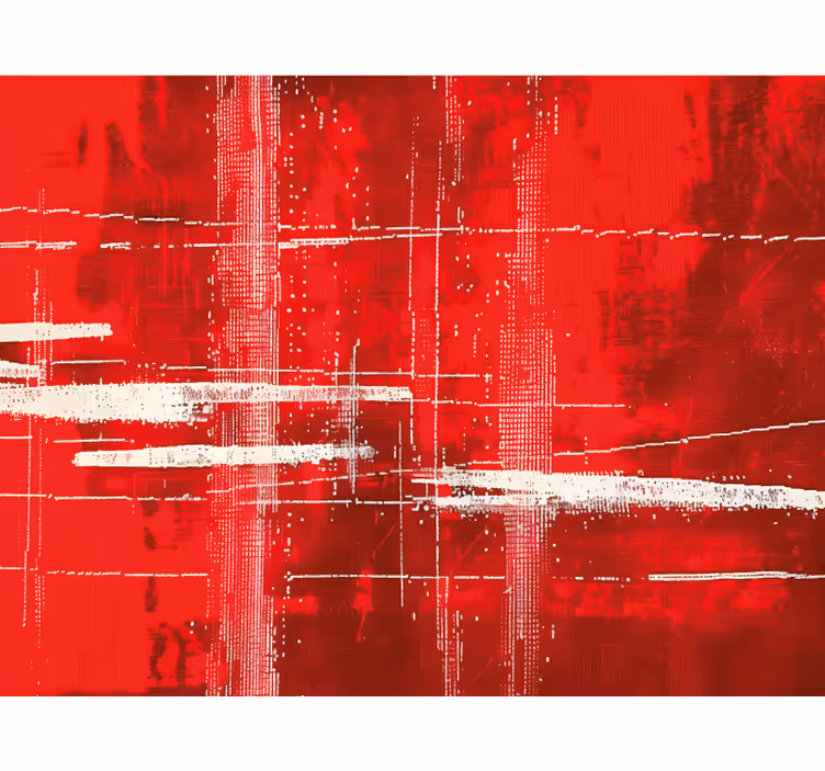 Red roller blind with contemporary lines pattern - TenStickers
