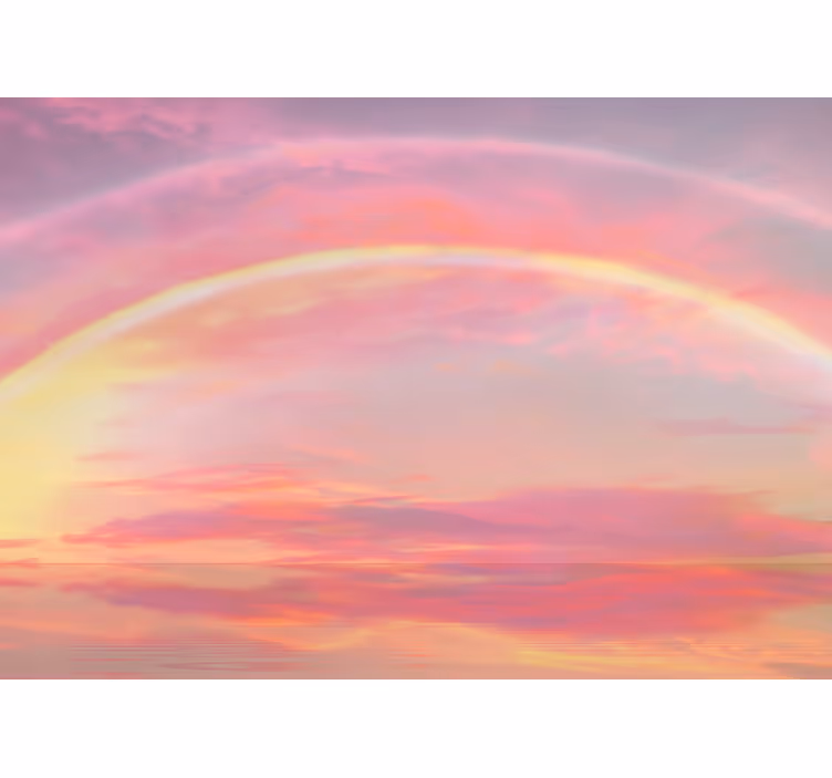 Pink roller blind pink sky with rainbow - TenStickers