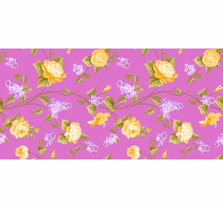 Purple roller blind with floral blossom design - TenStickers