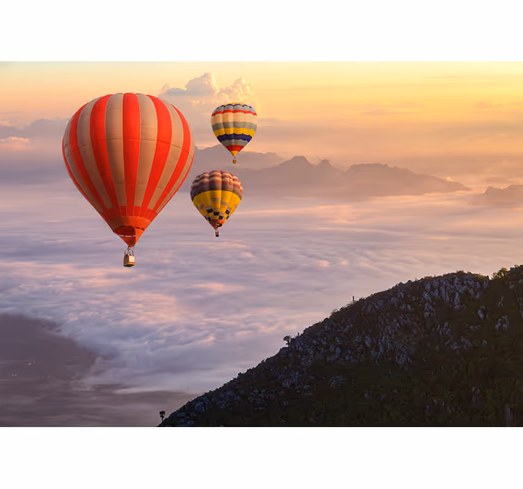 Living room roller blind hot air balloons in the sky - TenStickers