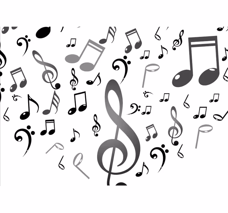 Living room roller blind music notes design - TenStickers