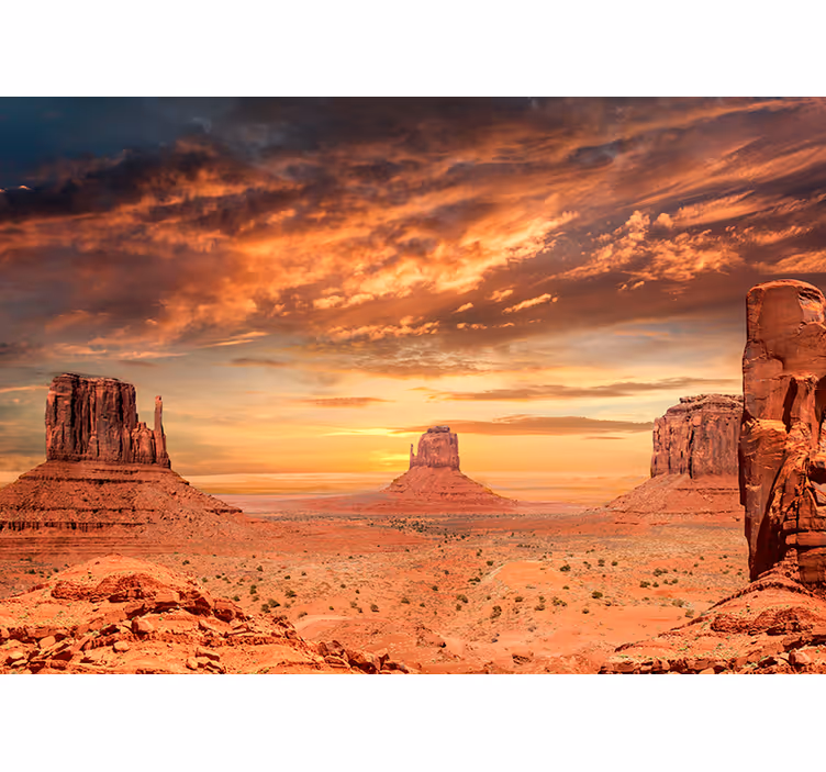 Living room roller blind desert mountains design - TenStickers