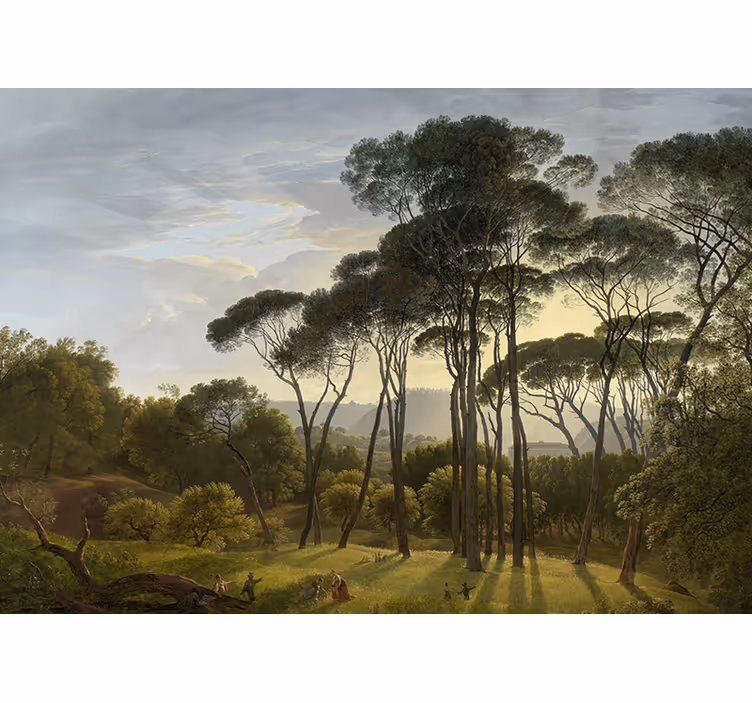 Living room roller blind italian forest landscape - TenStickers