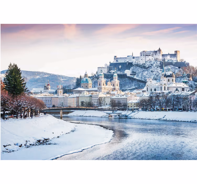 Living room roller blind salzburg winter - TenStickers