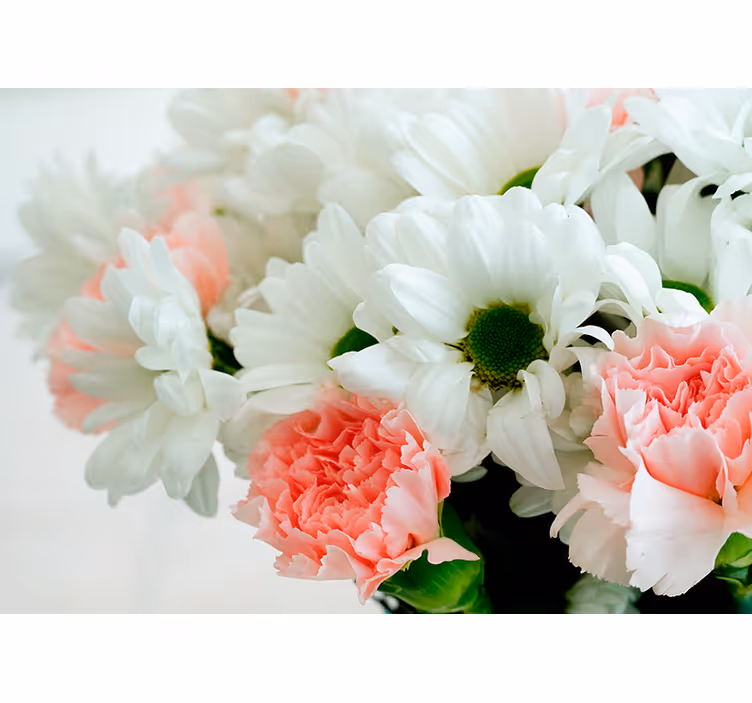 Living room roller blind beautiful white bouquet - TenStickers