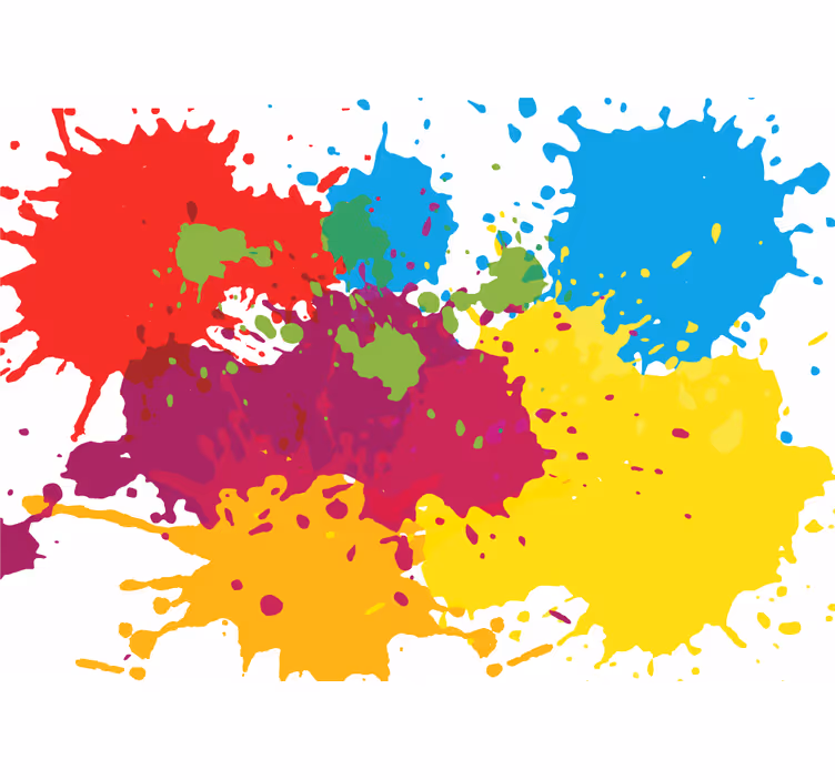 Living room roller blind with splash spots - TenStickers