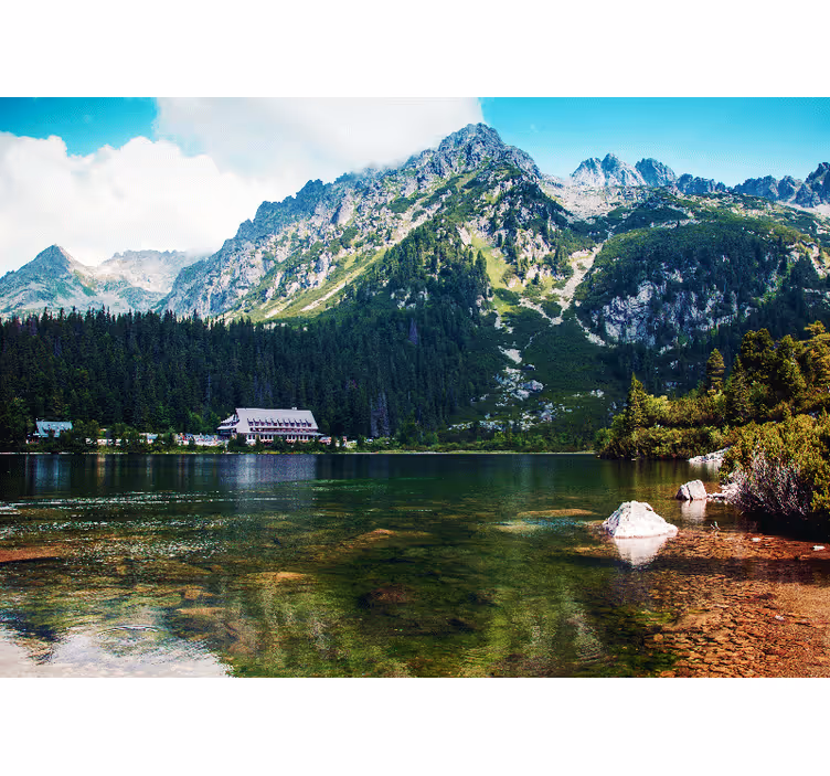 Living room roller blind polish tatry lake - TenStickers