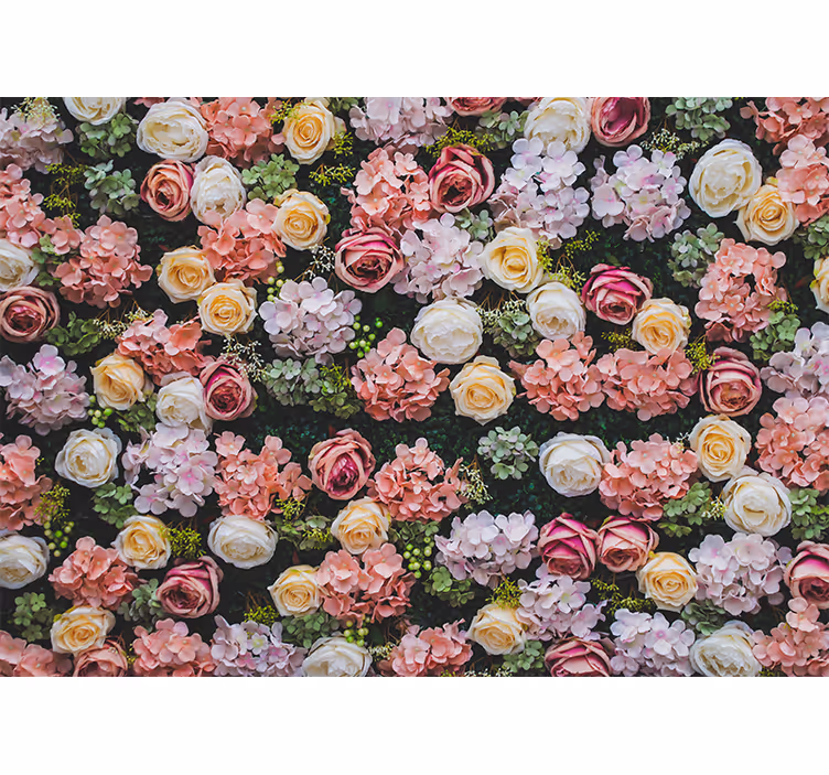 Living room roller blind in vintage floral design - TenStickers