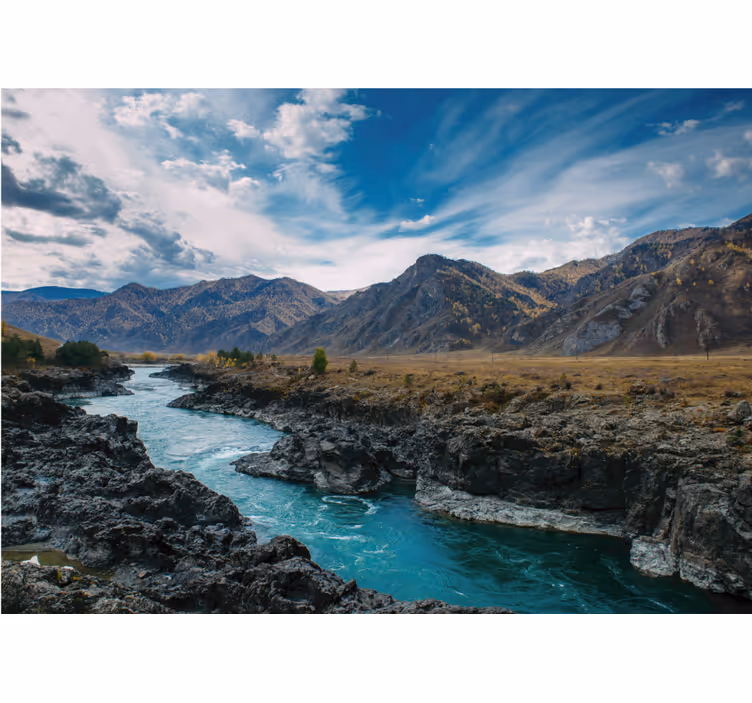 Living room roller blind river in andes - TenStickers