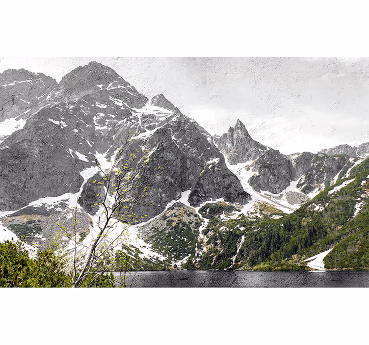 Living room roller blind zakopane mountain design - TenStickers