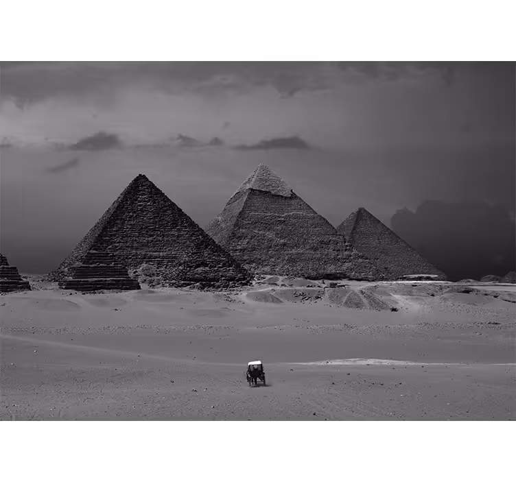 Living room roller blind egyptian pyramids mural - TenStickers