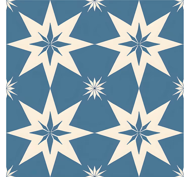 Blue roller blind with blue starry design - TenStickers