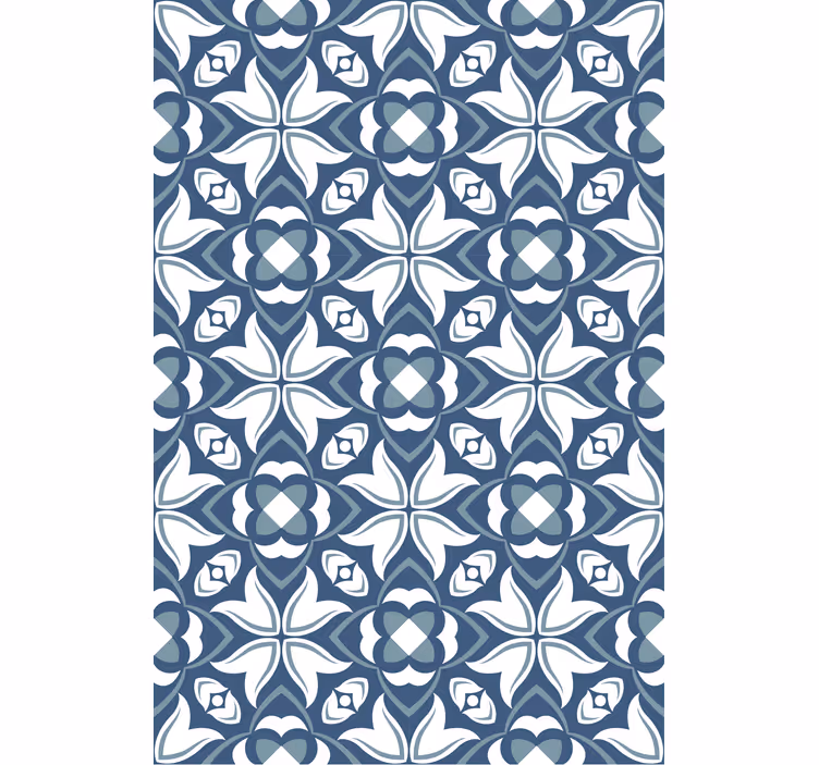 Blue roller blind with elegant botanical designs - TenStickers