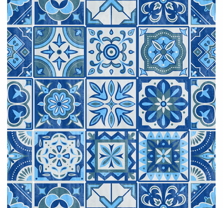 Blue roller blind talavera blue design - TenStickers