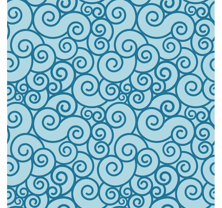 Blue roller blind with swirly pattern design - TenStickers