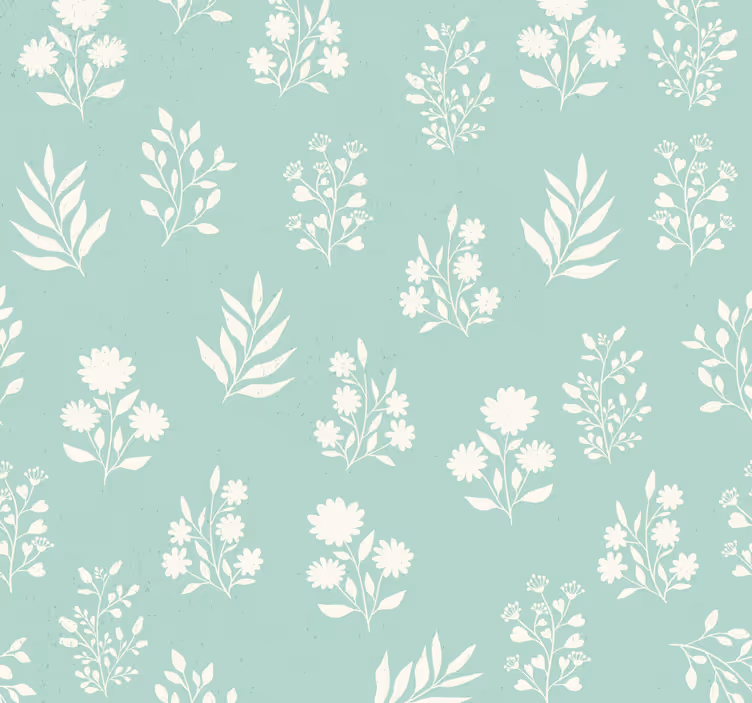 Blue roller blind with small flower pattern - TenStickers