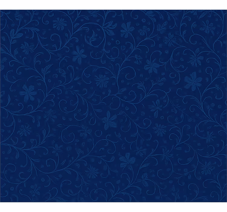 Blue roller blind with navy blue flower design - TenStickers