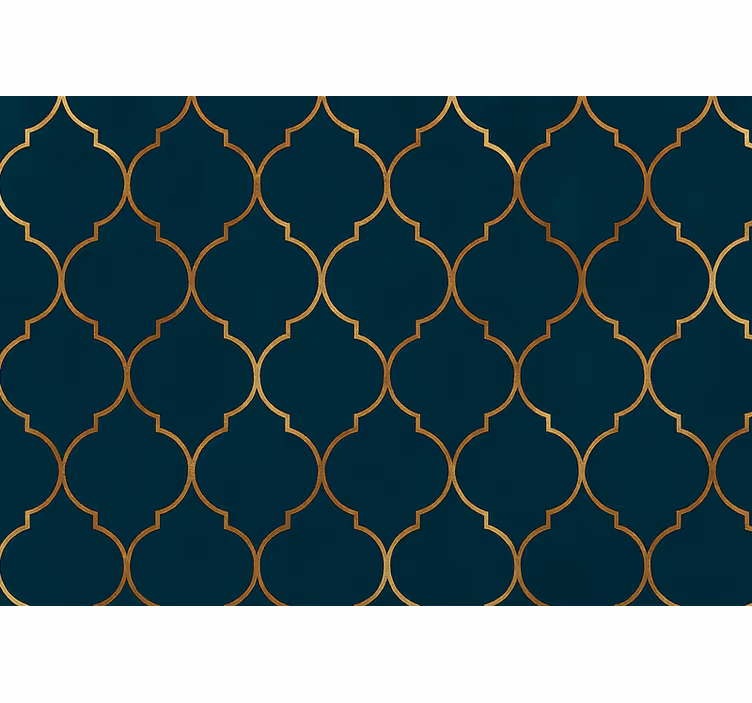 Modern roller blind in golden moroccan style - TenStickers