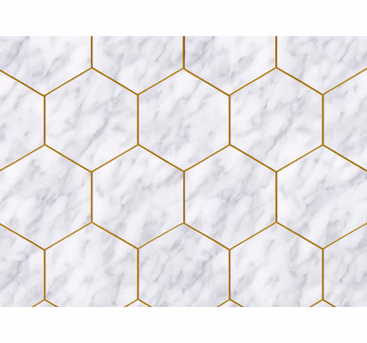 Modern roller blind with hexagonal marble design - TenStickers