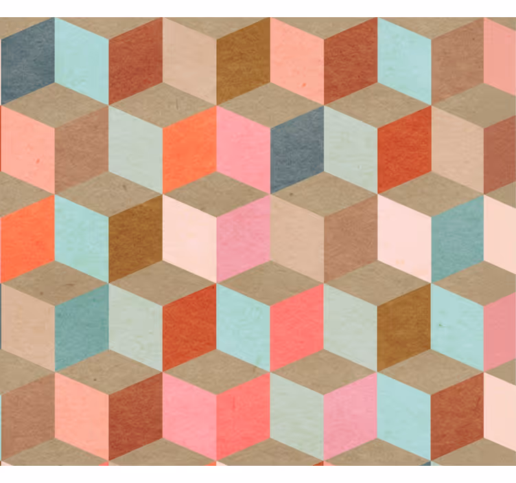 Modern roller blind in pastel geometric kraft - TenStickers