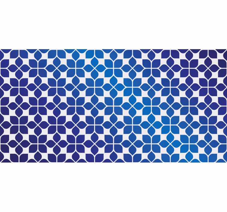 Blue roller blind with blue floral design - TenStickers