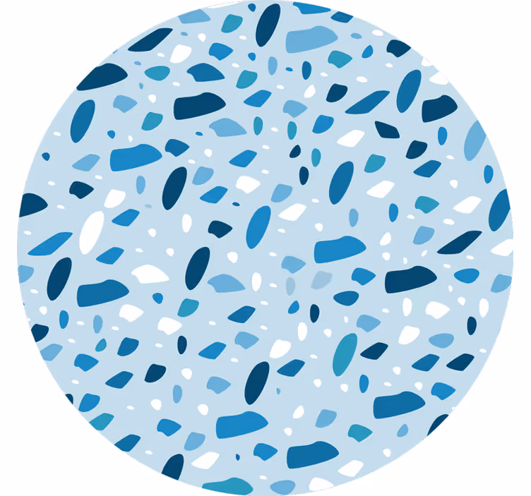 Blue roller blind with blue terrazzo texture - TenStickers