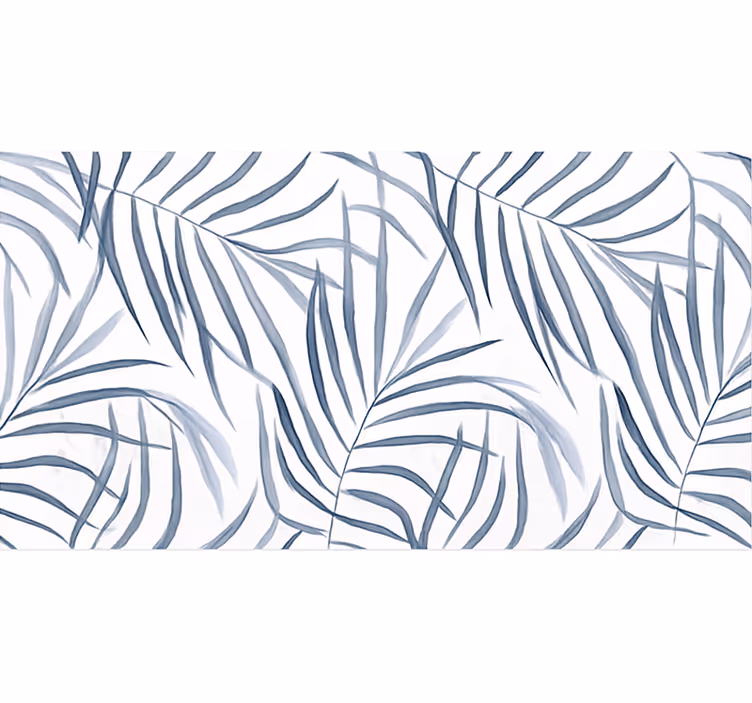 Blue roller blind with leafy pattern design - TenStickers