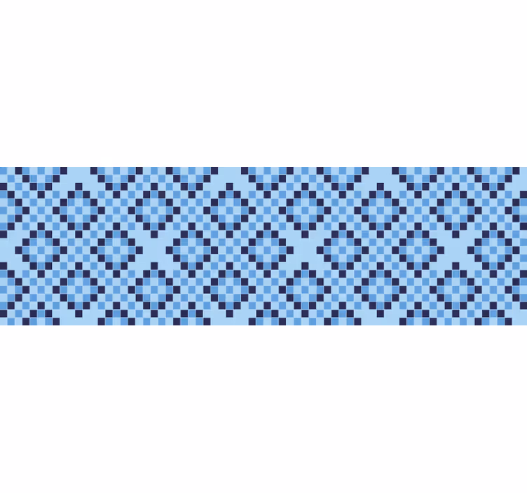 Blue roller blind with geometric blue pixel design - TenStickers