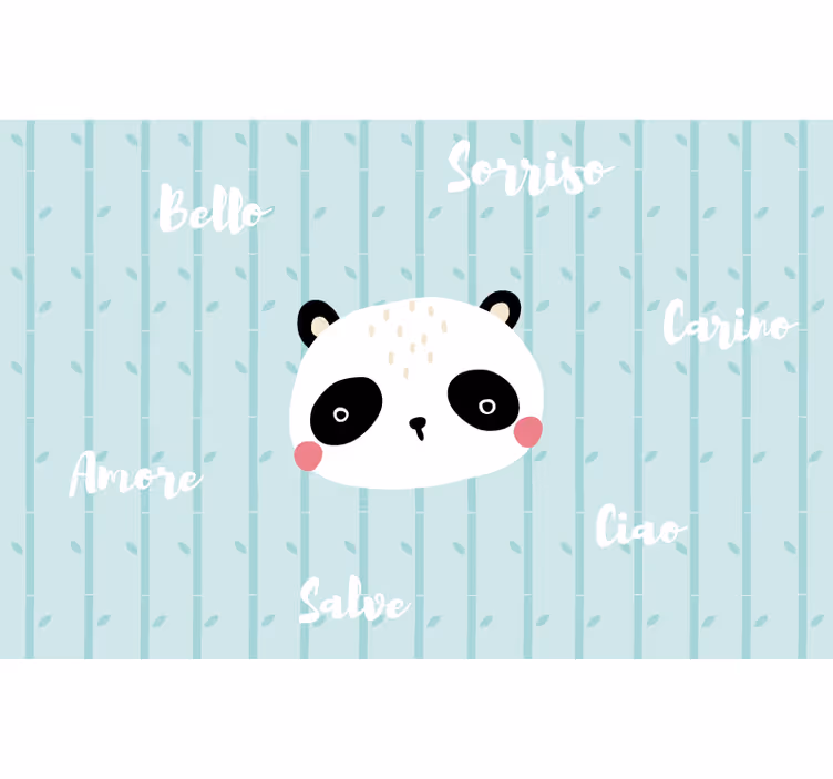 Blue roller blind panda in the clouds - TenStickers