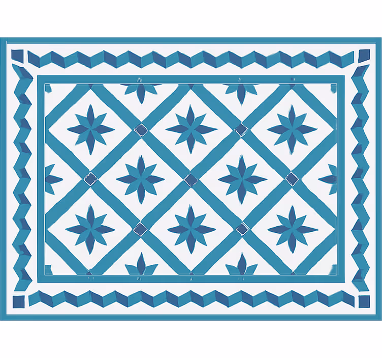 Blue roller blind with geometric star pattern - TenStickers