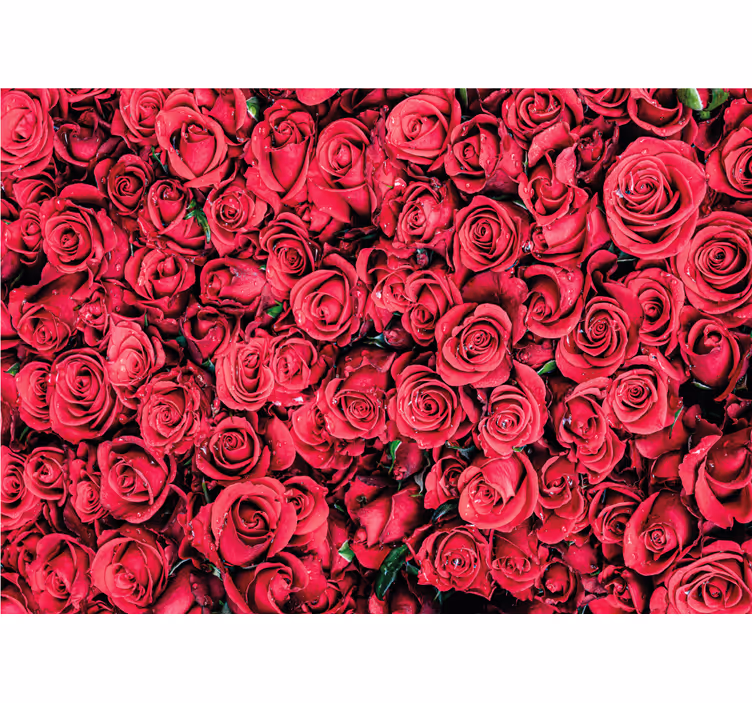 Living room roller blind with red floral texture - TenStickers
