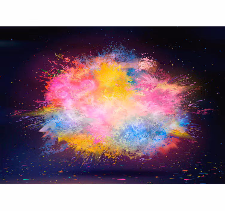 Living room roller blind with colorful burst design - TenStickers