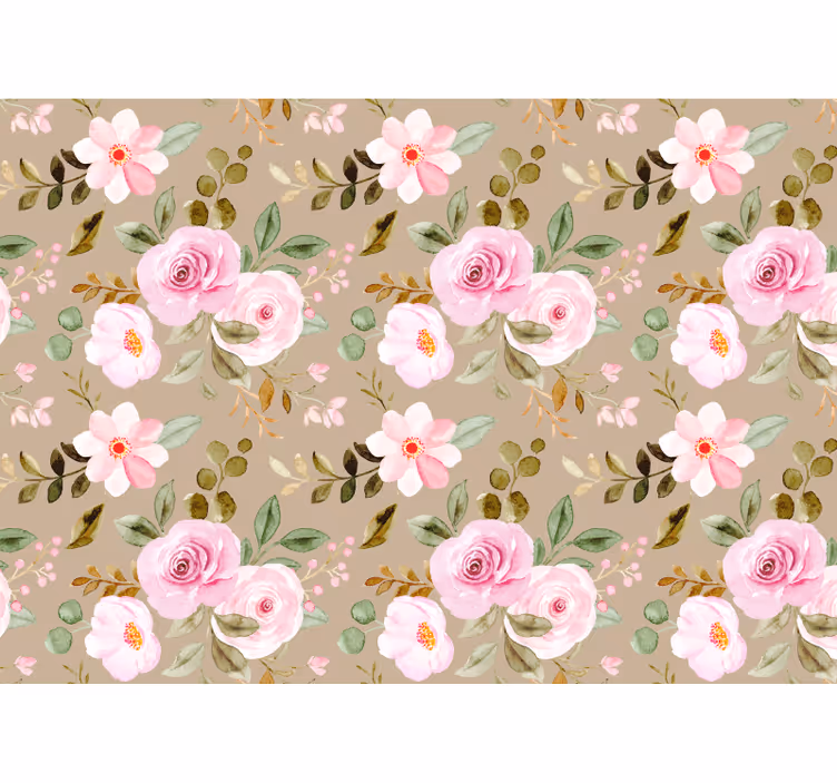 Living room roller blind with vintage beige rose texture - TenStickers