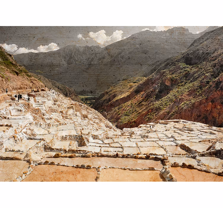 Living room roller blind ancient salt mines of maras - TenStickers