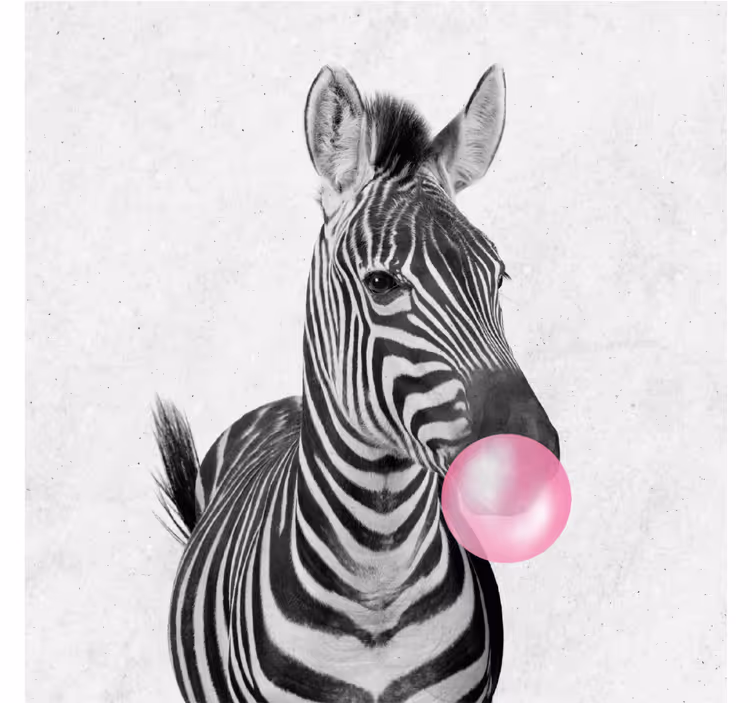 Living room roller blind zebra bubble gum print - TenStickers