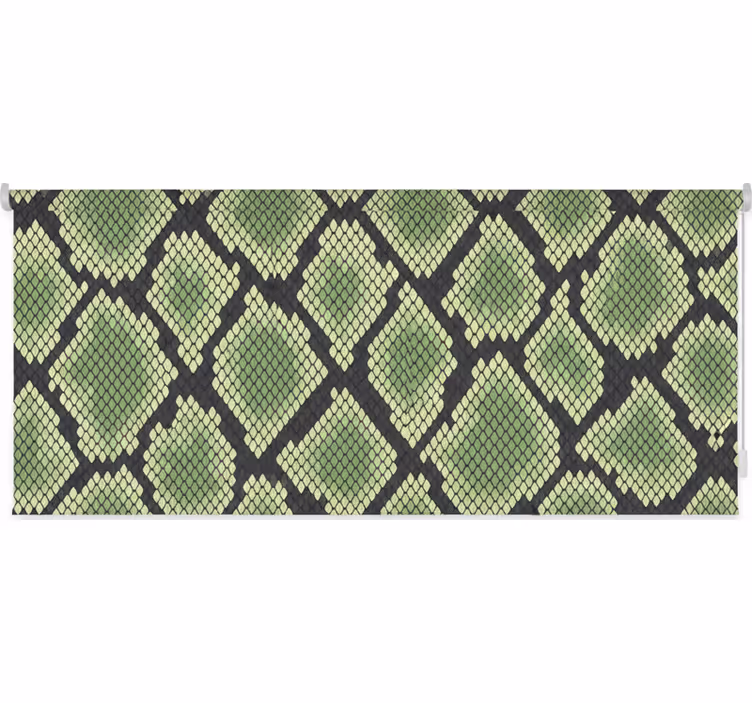 Green roller blind in abstract snakeskin design - TenStickers