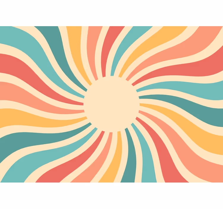 Living room roller blind 70s sunset vibe - TenStickers