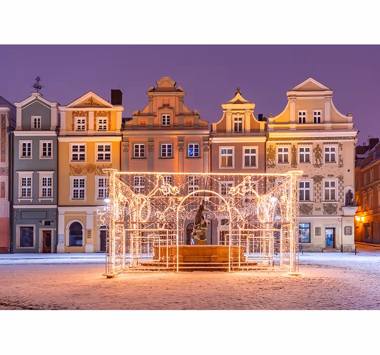 Living room roller blind old town square - TenStickers
