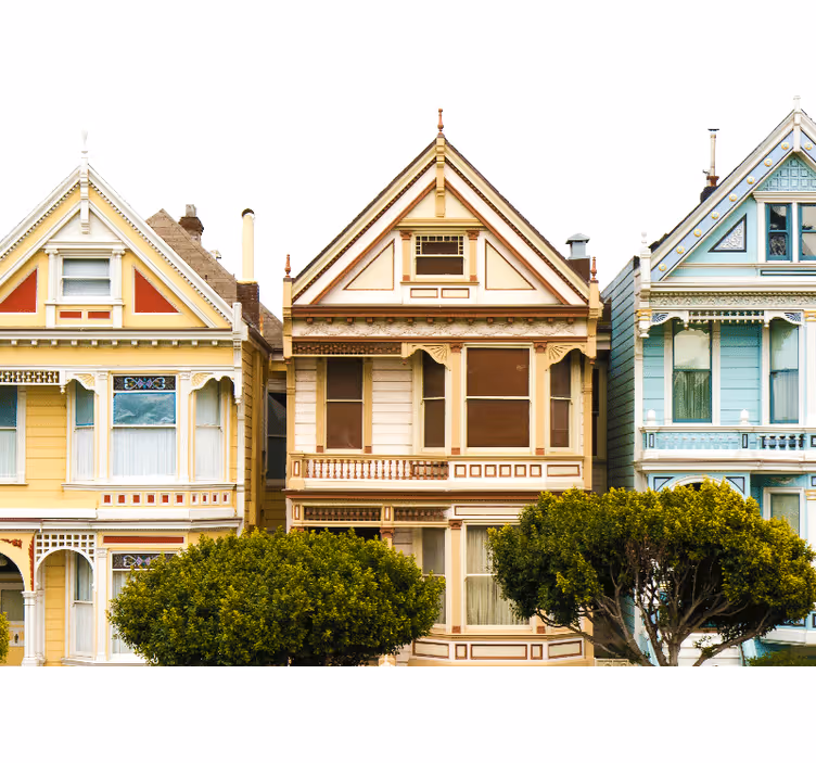 Living room roller blind san francisco vintage homes - TenStickers