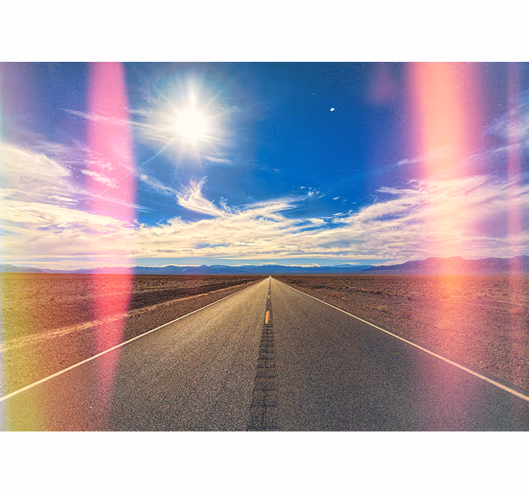 Living room roller blind american desert road - TenStickers