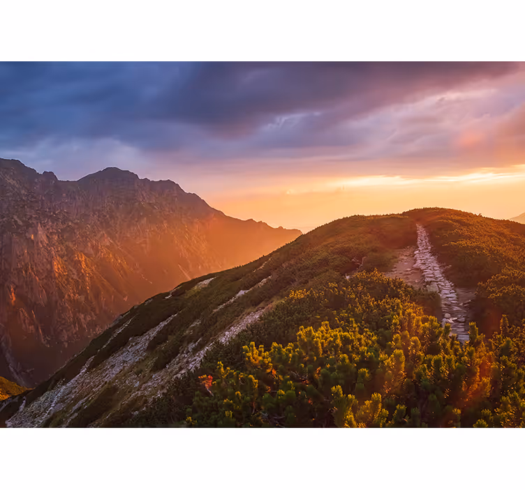 Living room roller blind zakopane night mountains - TenStickers