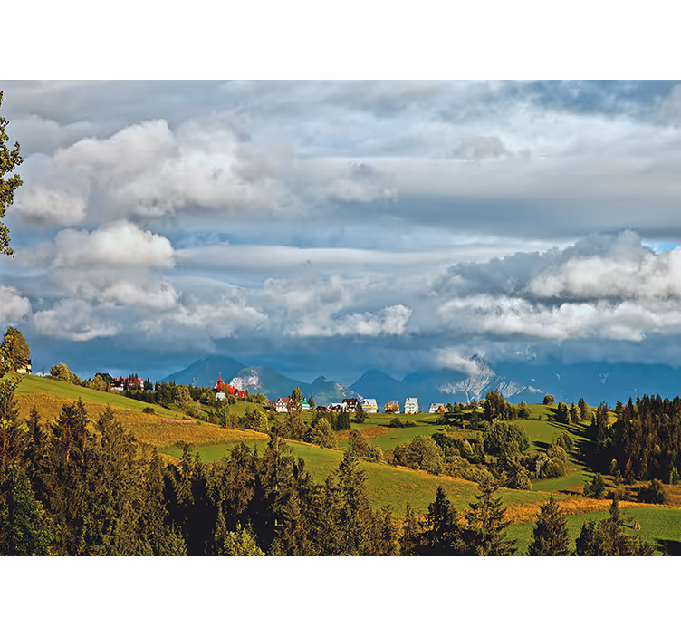 Living room roller blind tatry landscape - TenStickers