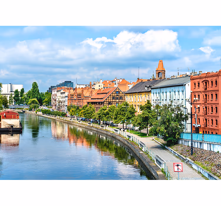 Living room roller blind bydgoszcz river - TenStickers