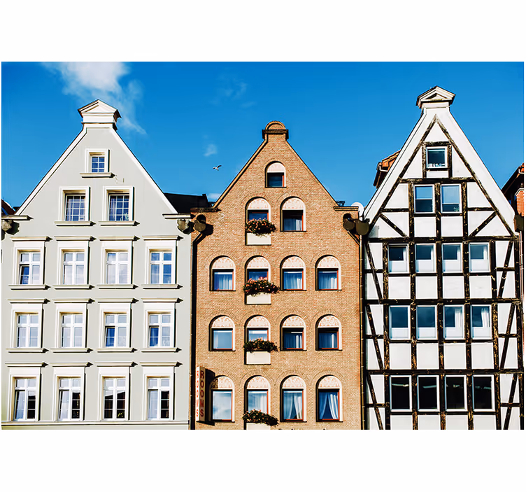 Living room roller blind gingerbread houses in gdańsk - TenStickers