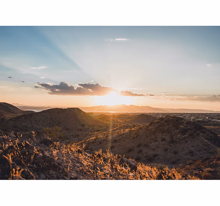 Living room roller blind desert sunset - TenStickers