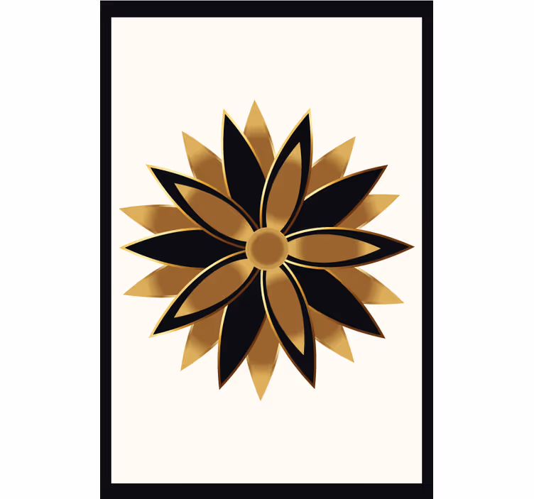 Living room roller blind golden flowers design - TenStickers