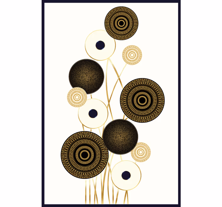 Living room roller blind circles glamour decor - TenStickers