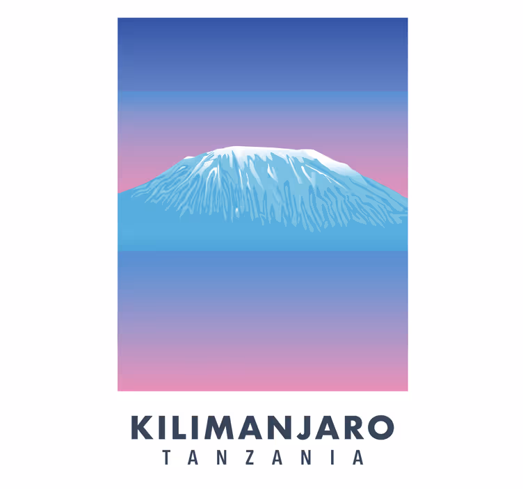 Living room roller blind kilimanjaro retro print - TenStickers